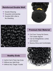 Bộ tóc giả Water Wave Human Hair Bundles 1 Piece Natural Hair Extensions 100% Human Hair Weave For Women - Natural Black - Xem 2