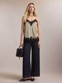 BizChic Áo tank top nữ kiểu dáng thường ngày, có dây đeo điều chỉnh được, in họa tiết chấm bi, thiết kế phối ren tương phản, phong cách retro thập niên 90, thanh lịch cho các bữa tiệc, đám cưới, mặc hàng ngày, phù hợp cho kỳ nghỉ, mùa hè, đi biển, ăn trưa, đi chơi, hẹn hò, đi làm, các dịp xã giao. - Nhiều màu - Xem 7
