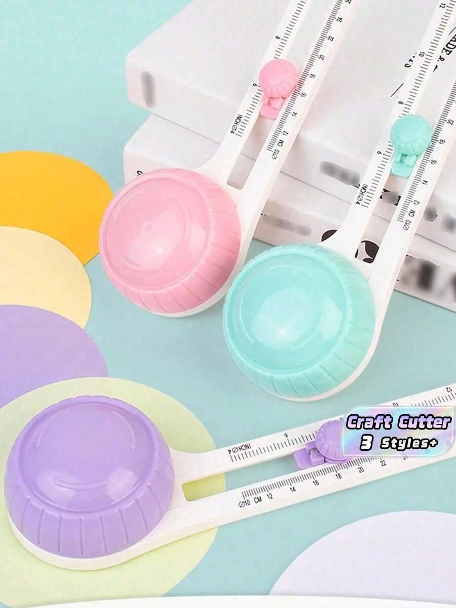 1Pc Round Paper Cutter Adjustable Diameter DIY Journal Cutting Tool Multifunctional Circular Trimmer Swivel Knife Craft Cutting Machine For Card Making Scrapbooking Album Decorative Sticker Photo Art Manual Craft Tool - Multicolor - View 1