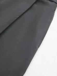 Manfinity Hypemode Pantalones anchos de unicolor versátiles y casuales para hombre, otoño - Gris Oscuro - Ver 5