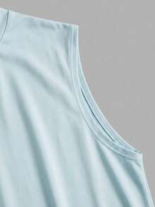 StoneGrade Aqua-blaue gestrickte Ärmellose Weste in Standardgröße für Herren - Taubenblau - Übersicht 4