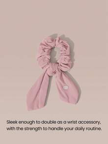 GLOWMODE 1 Pack SeaBreeze Soft Stretchy Lightweight Ribbon Bow Shell Charm Hair Tie Scrunchie Accessory Daily Casual Summer - Pink - View 2