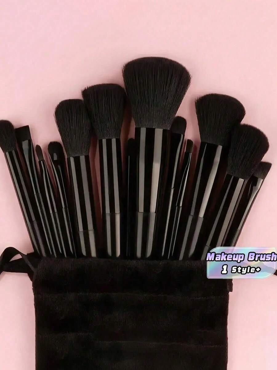 Bộ cọ trang điểm 13 món, với chất liệu mềm mại và đàn hồi, bao gồm cọ nền chuyên nghiệp, cọ phấn phủ, cọ tán phấn mắt, cọ Kabuki và cọ pha màu. Đây là món quà làm đẹp tuyệt vời dành cho người mới bắt đầu trang điểm. Màu đen, bộ cọ trang điểm, dụng cụ trang điểm hoàn chỉnh, bộ quà tặng trang điểm. - màu đen - Xem 1