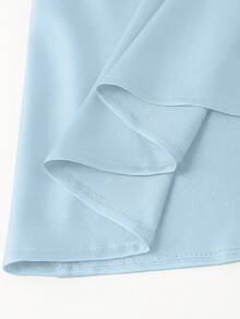 GlowEve CURVE Plus Size Elegant Contrast Lace Spaghetti Strap Dress, Summer - Baby Blue - View 3