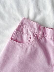 SHEIN 3件套 女童白色、蓝色、粉色牛仔短裤 - 彩色 - 查看 3