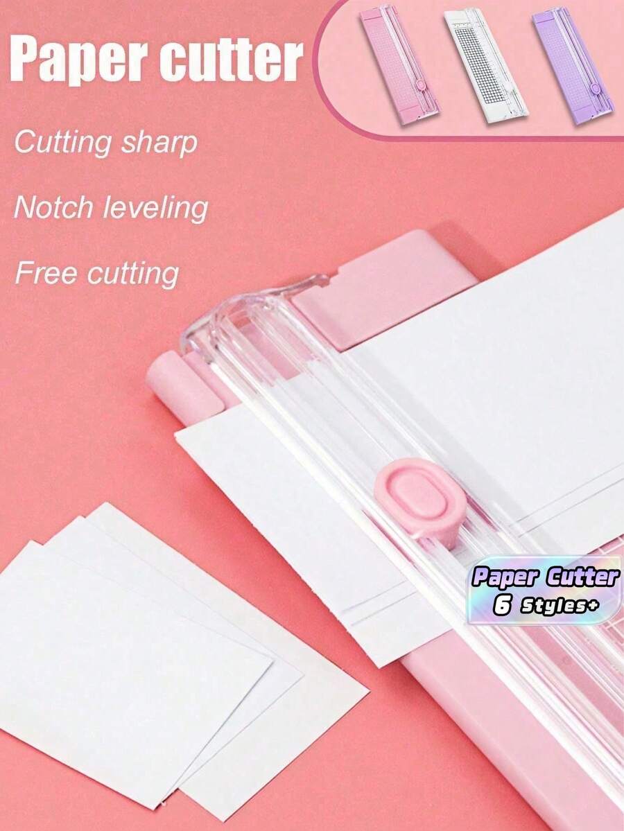 1Pc A4 A3 Paper Trimmer With Ruler Portable Guillotine Paper Cutter For Scrapbooking Craft Photo Label Cardboard Cutting Tool Adjustable Grid Straight Blade For Home Office School Use - multicolor - View 1