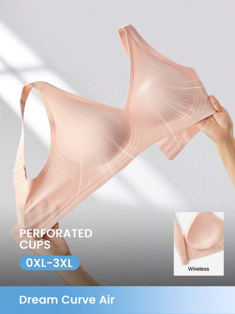 Plus Dream Curve Air Wireless Seamless Breathable Plunge Bra