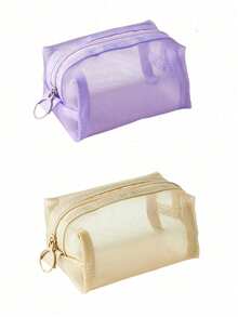 1/2pcs Mesh Travel Storage Bags, Made Of Nylon, Scratch-Resistant , Not Easy To Crack, Mini Portable Coin Purse, Earphone Storage Bag, Data Cable Storage Bag, Portable Pocket Bag, Zipper Makeup Storage Bag, Mini Storage Bag, Holiday Gift - Multicolor - View 17