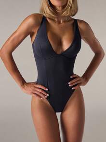 SHEIN BAE 2 Packs Women Solid Color Sleeveless Seamless Bodysuits - Multicolor - View 9