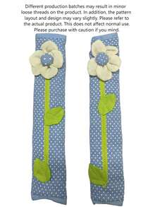 2pcs Fabric Dual-Door Refrigerator Handle Cover, Frost-Proof Cover, Refrigerator Door Handle Dust Cover, Anti-Static Car Steering Wheel Cover, Storage Bag, Organizer Bag, Storage Pouch, Wedding Decor, Christmas Decor, Birthday Decor, Birthday Gift, Christmas Table Decor, Christmas Gift, Cute Stuff, Mother's Day Gift, Bedroom Decor, Garden, Kitchen Decor, Summer, Beach, Travel Essentials, Room Decor, Squishy, Graduation - Multicolor - View 3