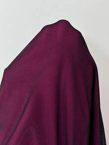 SHEIN Raffinéa Đầm không tay, cổ bèo nhún đôi, thắt nơ ở eo, dáng ôm đuôi cá, hở lưng, phối màu tương phản, chất liệu lưới, dành cho nữ. - Màu Hồng Tươi - Xem 8