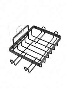 1 Pack Black Soap Holders No Drilling Shower Shelf Bathroom Organizer Waterproof Storage Rack For Home Decor Kitchen Wall Mount Space Saving Modern Design Non Slip Durable Easy Install Adhesive Hooks - Black - View 11