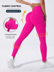 Sirith Quần legging thể thao co giãn cao liền mạch tập yoga cho nữ - Màu Hồng Tươi - Xem 3