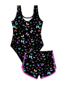 New Fashion Girls Swimsuit Set, Romper Swimwear, Conservative & Cute Style For Teenagers - Multicolor - View 1