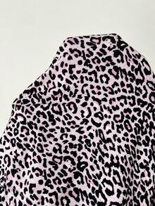 SHEIN Bộ đồ 2 món thời trang cho bà bầu, gồm áo hai dây và quần short phối ren họa tiết da báo, thích hợp cho mùa hè. - Hồng - Xem 6