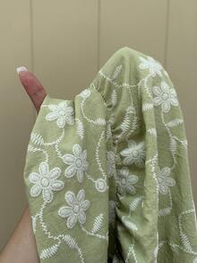 GalTyme 大码女式夏秋连衣裙 - 綠色 - 查看 7