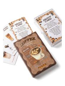 Joivida 1Pc/2Pcs Creative Casual Board Game Cards With Coffee And Milk Tea Themes, Suitable For Multi-Player Party Entertainment, Featuring A And Fun Style, And Printed Playing Cards With Coffee And Milk Tea Patterns - Multicolor - View 4