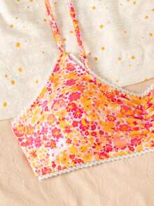 Swim Mod Set Baju Renang Wanita Motif Bunga Kecil untuk Liburan Pantai - MultiWarna - View 5