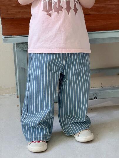 Dazy Kids Baby Boy Striped Loose Casual Versatile Denim Pants