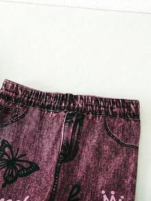 女婴可爱街头风印花弹力腰裤 - 彩色 - 查看 7