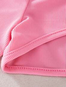SHEIN 女童夏季休闲字母印花吊带背心和短裤两件套 - 粉色 - 查看 8
