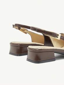 CUCCOO CURVES Zapatos de mujer, diseño de hebilla puntiaguda, versátil para uso diario, moda de horma ancha, tacones altos - Café integral - Ver 4