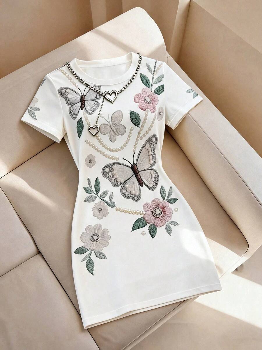 Women Short Dresses - White - View 1