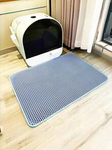 1 EVA Double Layer Cat Litter Mat With Single Opening Washable Sand Control For Indoor Home Pet Accessory Must Have - Blue - View 12