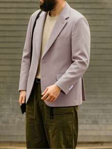 Calvornis Blazer de unicolor versátil y de moda para hombres, para ir al trabajo y eventos formales - Rosa vieja - Ver 1