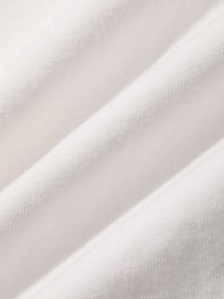 Plus Size Men's White Casual Round Neck Short Sleeve T-Shirt
