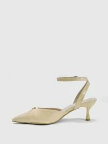 CUCCOO BIZCHIC Giày sandal cao gót nữ thanh lịch, họa tiết da rắn, gót mỏng, kiểu dáng slingback, thích hợp cho công sở. - Màu be - Xem 8