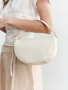 SHECARRY Ladies Handbag, Exquisite And Simple Commuter Semi-Round Bag - Off-white - View 6