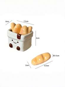 Joivida 1Pc Ceramic Chopstick Rest With Cute Bread Design, Underglaze Color Craft, Creative Tableware Storage, Practical Household Gadget For Placing Chopsticks During Meals, Exquisite Premium Gift Choice, Unique Kitchen Ornament - View 3