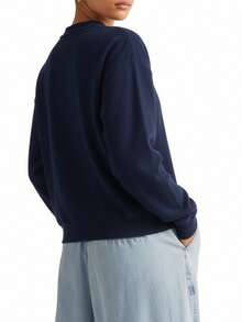 Wavy Flag Women's Sweatshirts Navy Blue - Dark Night Navy - View 2