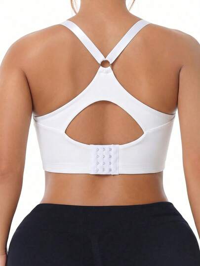 Rhythm Era Plus Size Women Solid Color Racerback Sports Bra