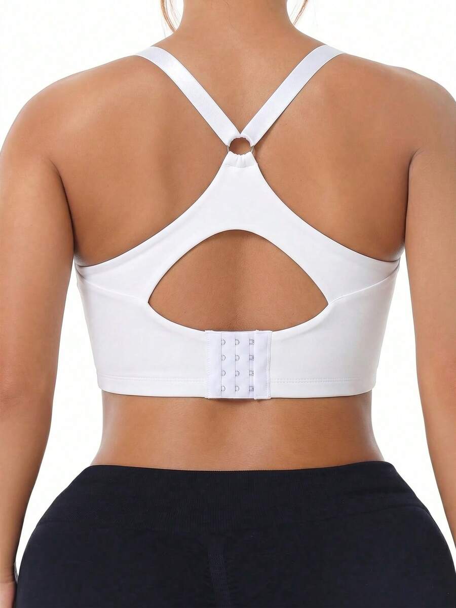 Rhythm Era Plus Size Women Solid Color Racerback Sports Bra