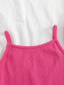 Emery Rose Kids Emery Rose Kids 女童两件套：纯色针织吊带背心和开衩裙 - 彩色 - 查看 9