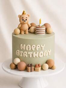 MINKOJA MINKOJA 1pc Cute Brown Bear With Party Hat Cake Topper - Reusable Birthday Decoration For Cakes, Gender Reveal, Shower, Wedding, Anniversary & Summer Parties, Cake Decorations, Christmas, Party Supplies - View 13