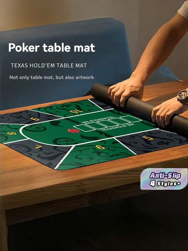 Tappetino da poker del Texas, tappeto da poker, copertura da tavolo da poker portatile di lusso premium, tappeto da poker impermeabile - tappeto da poker stampato ad alta temperatura, riduzione del rumore, antiscivolo, resistente alle macchie, regalo di Natale