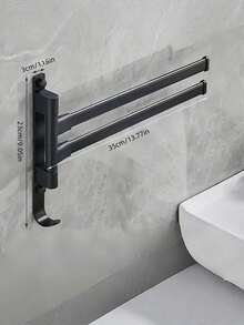 Aluminum 180 Degree Rotating Shower Towel Rack With Hooks Wall Mounted Foldable Drill Free Installation Large Capacity Strong Load Bearing For Bathroom Organization Storage Space Saving Modern Minimalist Bathroom Accessories Must Have - Multicolor - View 25