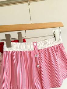 SweetSlumber Set de 2 shorts de pijama de mujer con rayas y contraste de color dulce y lindo - Multicolor - Ver 5