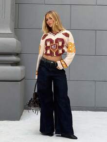 BiaLiraa Quần Jeans Nữ In Họa Tiết Da Báo, Thường Ngày & Thời Trang Cho Mặc Hàng Ngày Y2k, Quần Jeans Rộng - Rửa tối - Xem 3