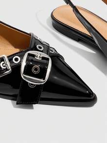 CUCCOO GRLICON Women's Flat Loafers, Y2K Style, Punk Rock, Biker, Cool Girl Outfit, Suitable For Spring/Summer, Vacation, Travel, 2000s Style - Black - View 5