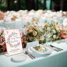 1/3/6pcs,Gold Borders Acrylic Sign Holder Picture Frame Display Stand Clear Paper Holder Table Menu Stands For Wedding Office Restaurant;Slanted Acrylic Advertising Stand, L Stand, Transparent Valentine's Day, Valentines Wedding, Birthday,Decorations, Suplies - Gold - View 13
