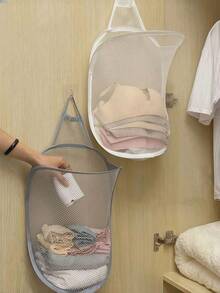 1pc/Set Foldable Wardrobe Hanging Underwear Storage Bag, Collapsible Storage Basket, Space-Saving Retractable Wall-Mounted Storage Basket For Bathroom Accessories, Underwear, Laundry, And Miscellaneous Items, Random Mesh Bag Included - Multicolor - View 2