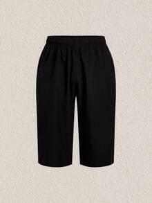 Mercer Haus Men Zip Pocket Side Straight Leg Shorts - Black - View 3