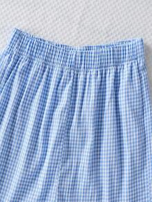 SHEIN Bộ 2 món gồm áo hai dây và quần short cạp chun bằng vải chiffon thời trang, trang phục thường ngày thoải mái cho thiếu nữ và các bạn gái, dáng rộng, phù hợp cho mùa thu, xuân, đông, mặc hàng ngày, đi làm, hoạt động ngoài trời, thể thao, đi học, dạo phố, dự tiệc, chụp ảnh. - Màu xanh lam - Xem 3
