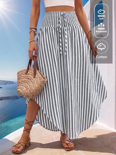 Wandoria Váy maxi dáng suông họa tiết Paisley ngẫu nhiên, thích hợp cho kỳ nghỉ, đi biển, trang phục nữ.