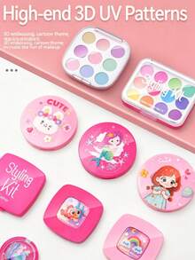 22Pcs/44Pcs Girls' Princess Makeup Vanity Toy Set - Realistic Pretend Play Cosmetic Kit With Portable Handbag For Kids - Multicolor - View 4