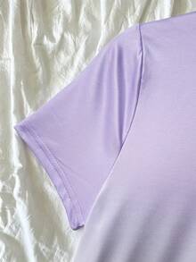 Resyla Hot-Selling Style, Sweet Gradient Purple Tulip Women's Short-Sleeved T-Shirt, Niche Style For Shopping And Dating, Fashionable Spring And Summer Style - Multicolor - View 4